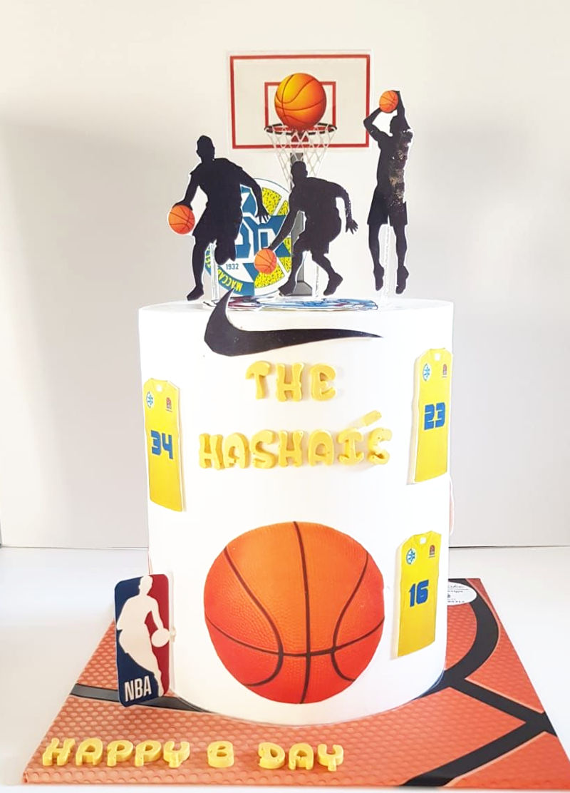 עוגת כדורסל מעוצבת ליום הולדת