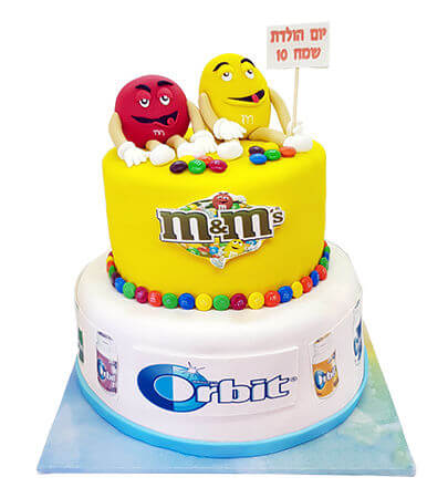 עוגת ממתקים m&m