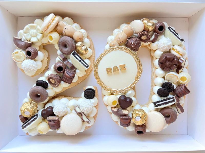 עוגת מספרים ושוקולדים לגיל 20