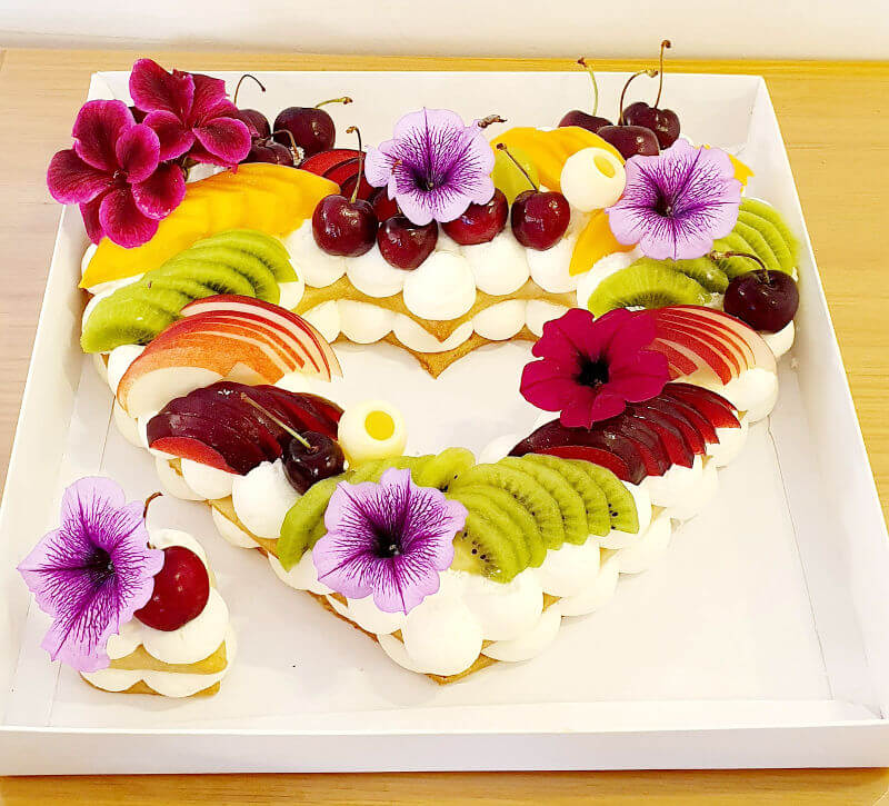 עוגת מספרים לב