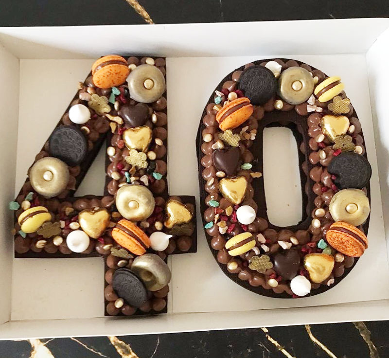 עוגת מספרים שוקולד לגיל 40