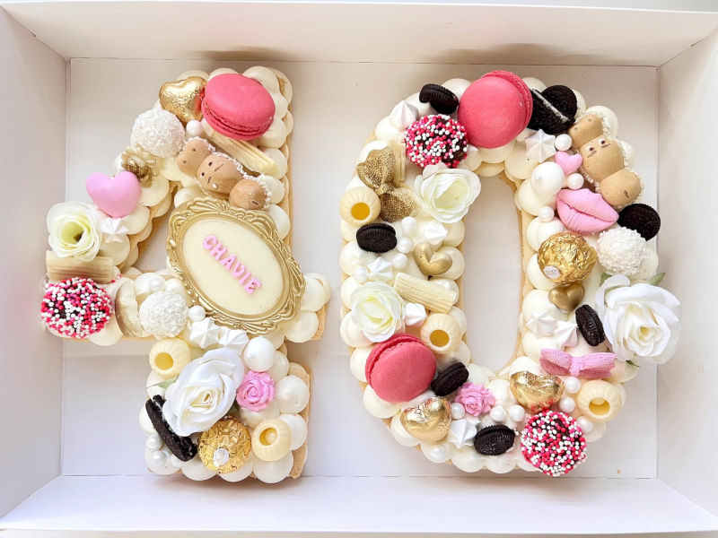 עוגת מספרים עם שוקולדים לגיל 40