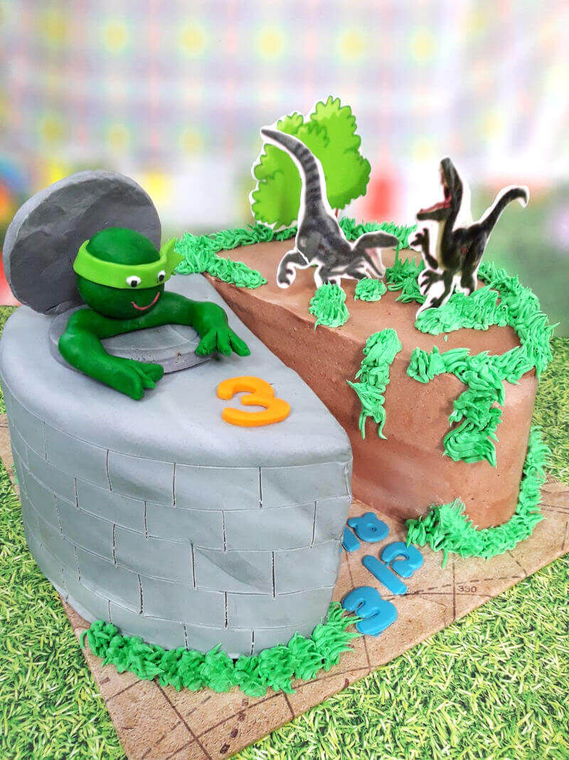 עוגה מיוחדת צבי הנינגה ודינוזאורים